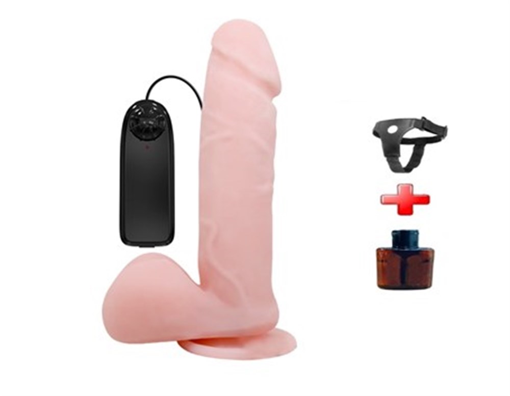 19,5 cm Titreşimli Vibratör Realistik Penis Dildo - Dong