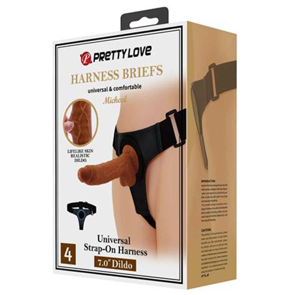 Belden Bağlamalı 20cm İçi Dolu Strapon Melez Penis