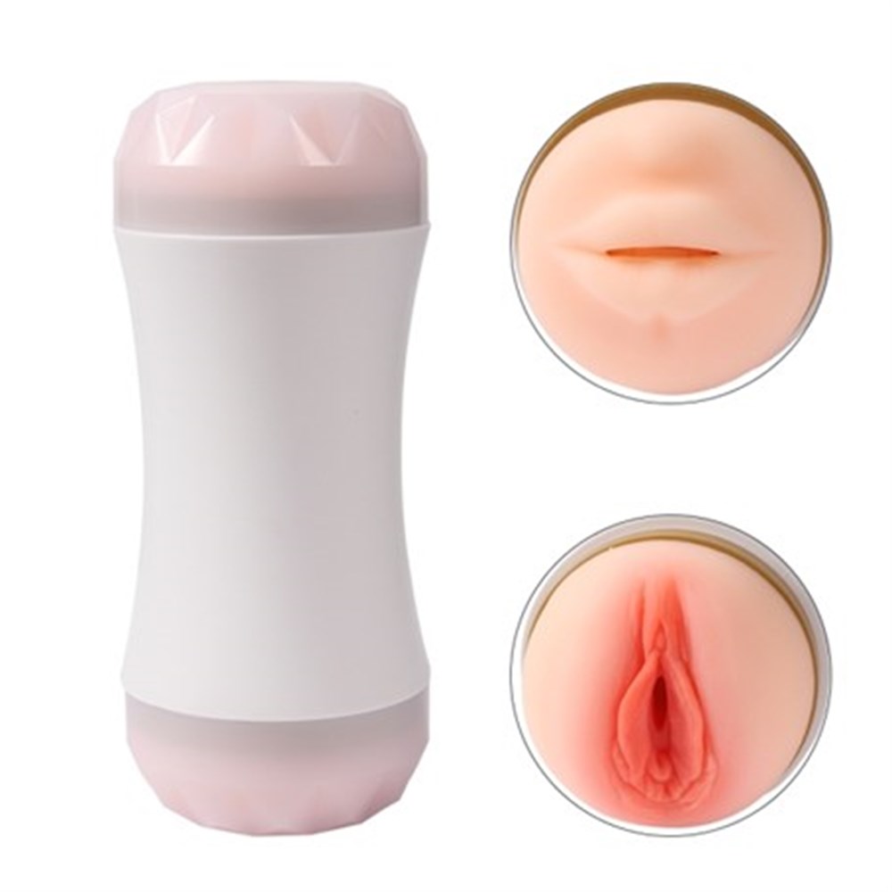 Çift Taraflı Realistik 20cm Suni Oral ve Vajinal Mastürbatör