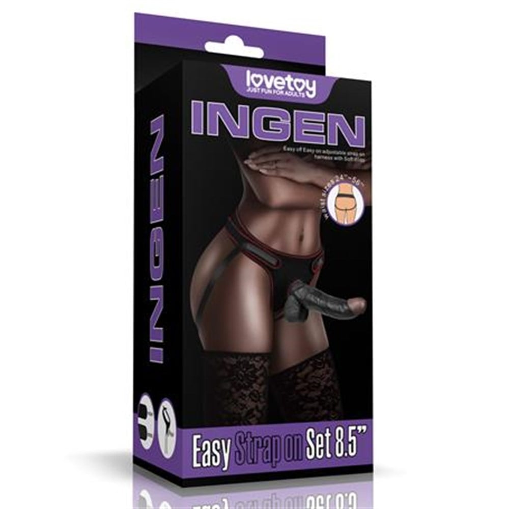 21,5 cm Belden Bağlamalı İçi Dolu Zenci Strapon Dildo