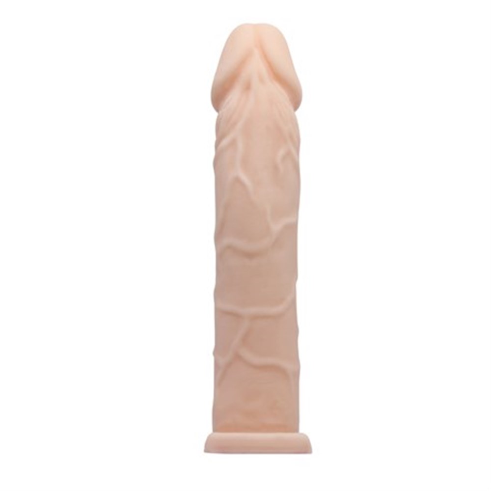 Pretty Love 18cm Realistik 6cm Dolgulu Realistik Uzatmalı Penis Kılıfı Dildo Ten Rengi Penis Kılıfı