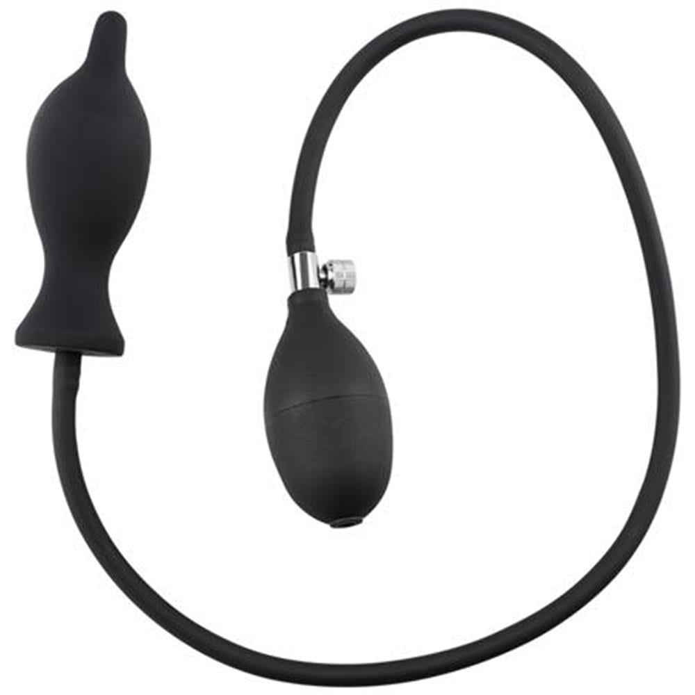Şişebilen Pompalı Siyah Anal Plug Tıkaç