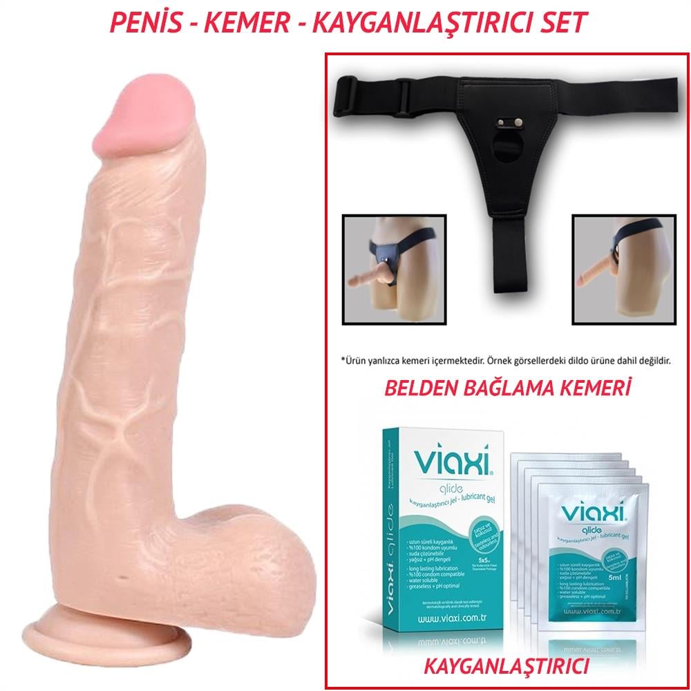 Adam Rubber 21cm Belden Bağlamalı Kalın Et Dokusu Süper Realistik Penis Dildo
