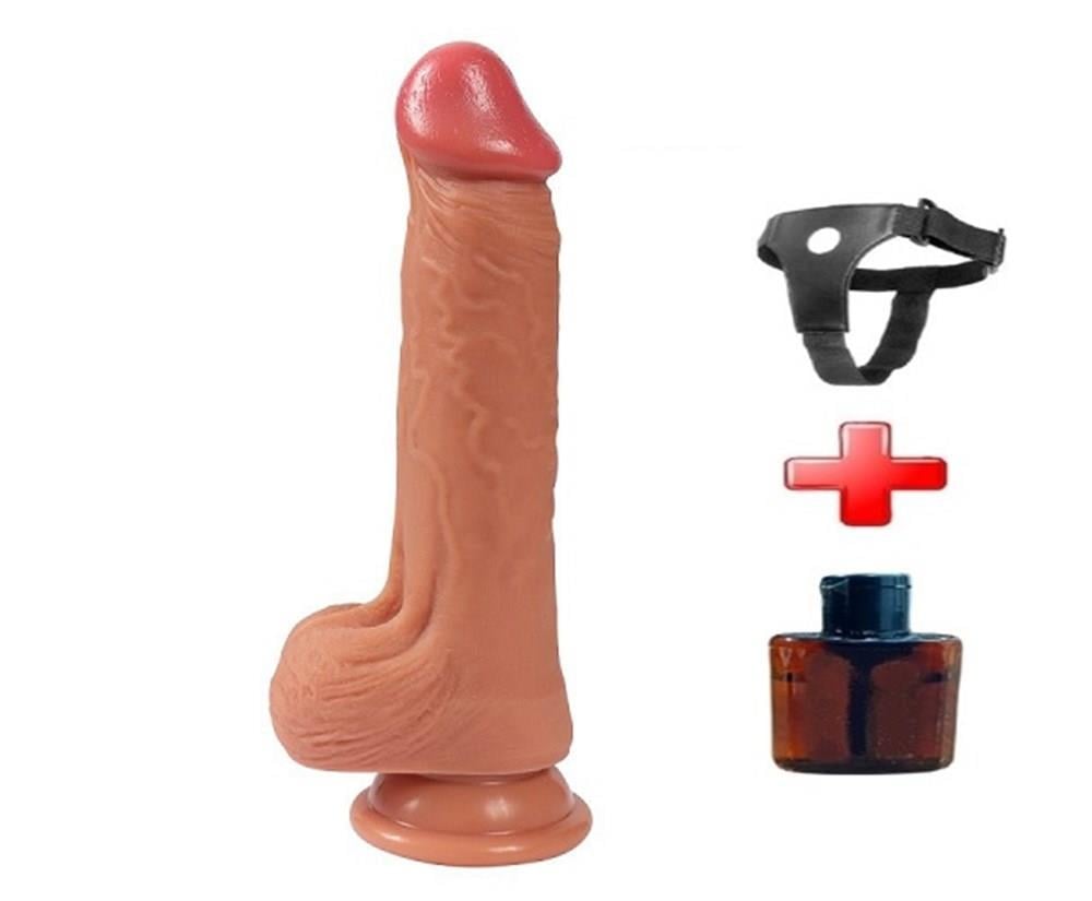 Jack Yeni Nesil 20cm Çift Katmanlı Realistik Vantuzlu Dildo Penis