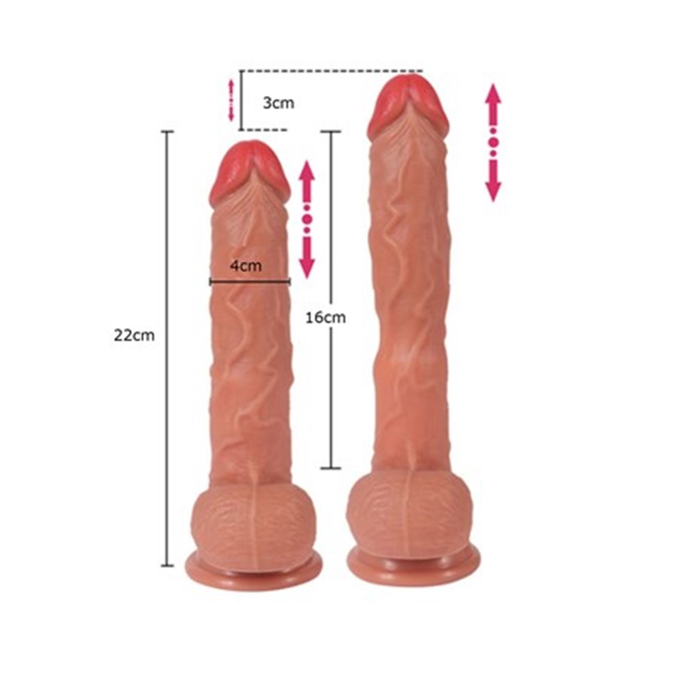 USB Şarjlı 22cm İleri Geri Hareketli Gerçekçi Silikon Vantuzlu Penis Vibratör