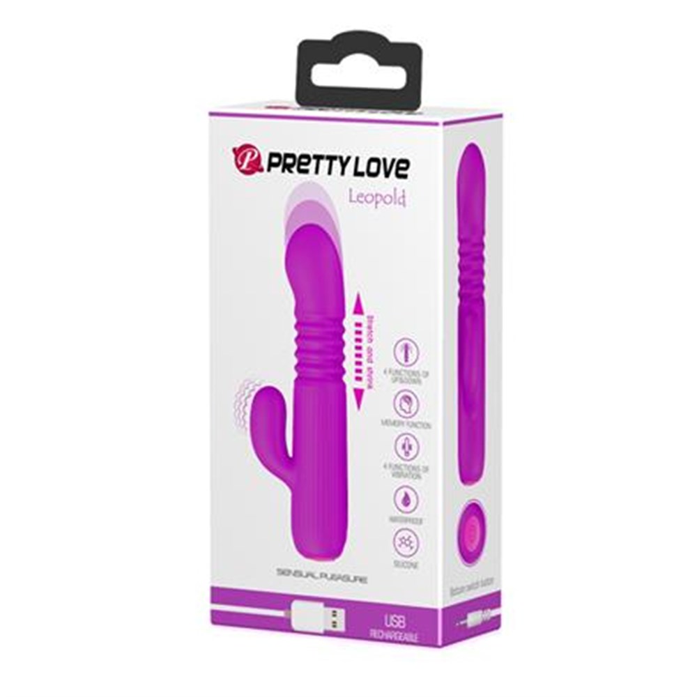 Leopold Usb Şarjlı İleri Geri Hareketli Mor Renk Teknolojik Modern Vibratör