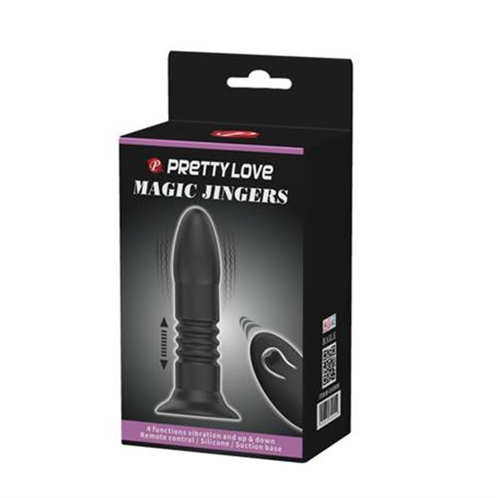 USB Şarjlı Uzaktan Kumandalı 4 Titreşim ve 4 İleri Geri Hareketli Anal Vibratör Plug