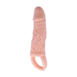 Realistik 3cm Dolgu Uzatmalı Titreşimli Penis Kılıfı