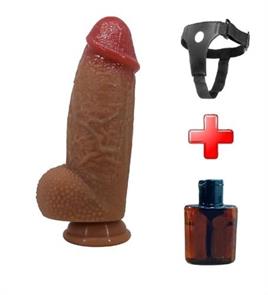 Belden Bağlamalı 22 cm Gerçekçi Kalın Dildo Penis - Achille