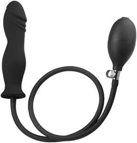 Şişebilen Pompalı Boğumlu Siyah Anal Plug Tıkaç