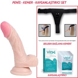 Belden Bağlamalı 13cm Realistik Dildo Penis Seti
