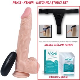 Hero Belden Bağlamalı 22,5cm Titreşimli Damarlı Realistik Penis Vibratör