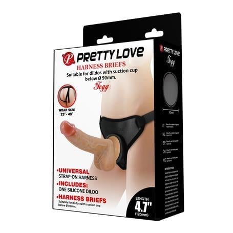 17,3 cm Belden Bağlamalı İçi Dolu Strapon Melez Penis - Fogg