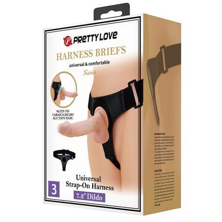 19 cm Belden Bağlamalı İçi Dolu Strapon Penis - Kevin