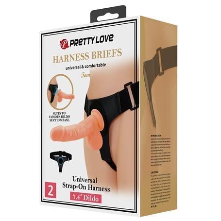 20 cm Belden Bağlamalı İçi Dolu Strapon Penis - Tom