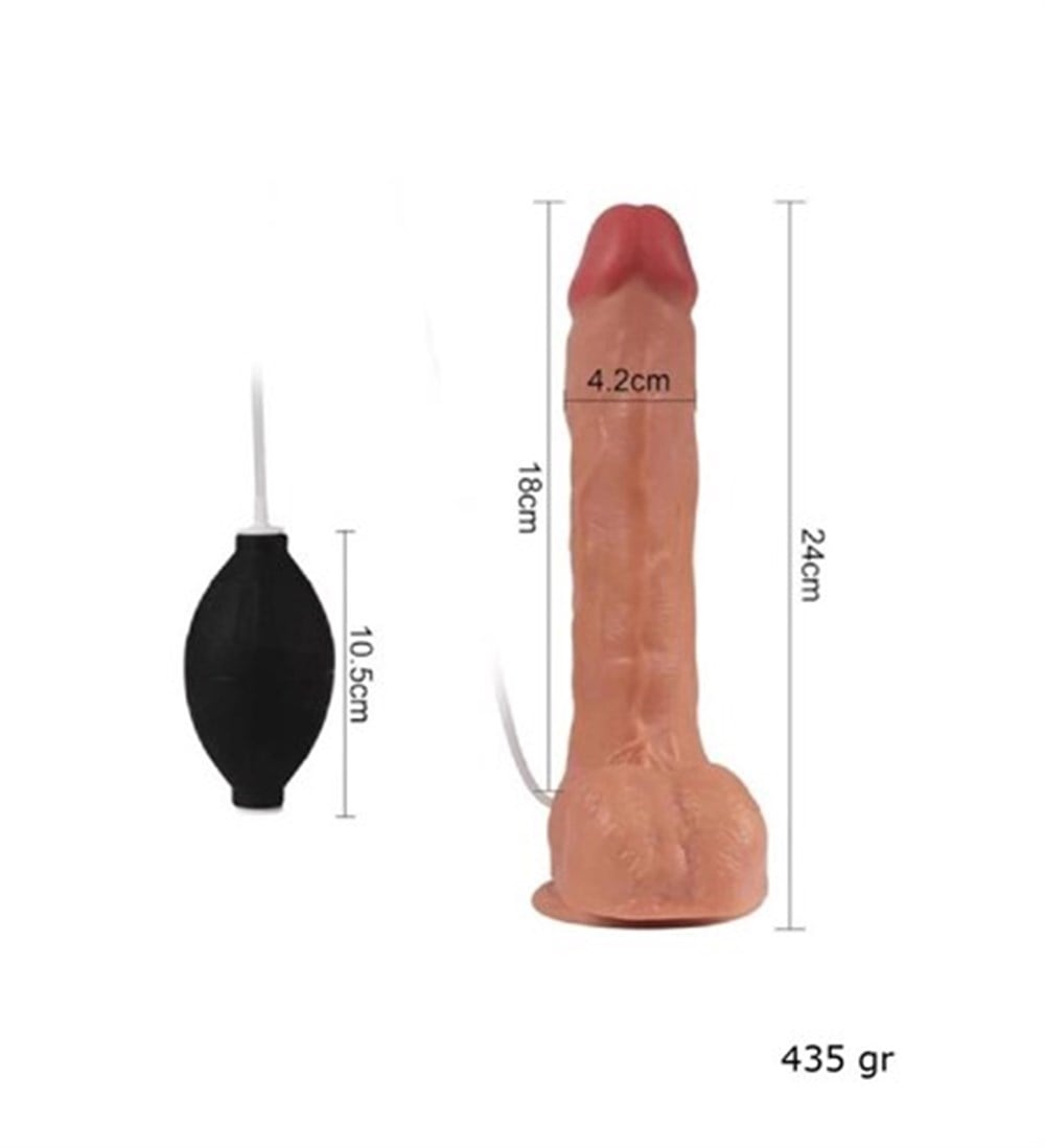 24 cm Belden Bağlamalı Su Fışkırtmalı Realistik Penis Anal Vajinal Dildo