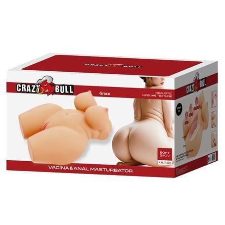3 Boyutlu İki İşlevli Büyük Kalçalı Yarım Vücut Anal Vajinal Silikon Seksi Manken - Grace