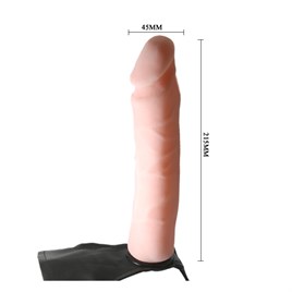 İçi Dolu 22cm Bükülebilen Realistik Belden Bağlamalı Protez Penis