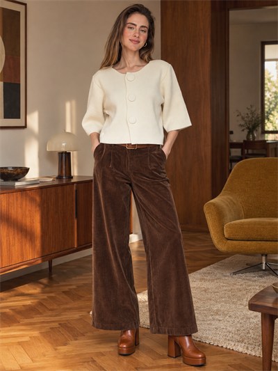 Retrobird Nellie Büyük Düğmeli Krem Crop Triko Hırka