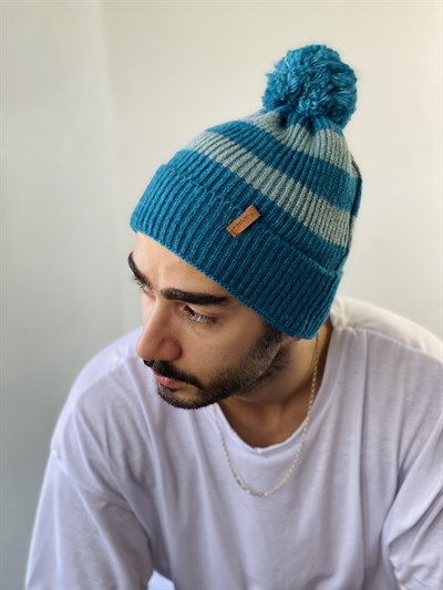 Retrobird Standart Kalıp Pamuk Akrilik İplikten Renkli Unisex 2li Bere Seti
