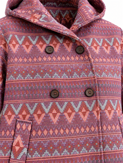 Retrobird Urban Retro Hooded Oversize Pink Jacket Coat