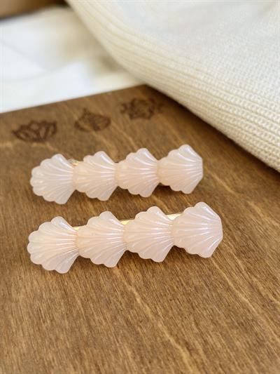 Retrobird 2-Pack Acrylic Oyster Shaped Bijouterie Salmon Hair Clip