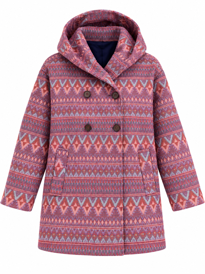 Retrobird Urban Retro Hooded Oversize Pink Jacket Coat