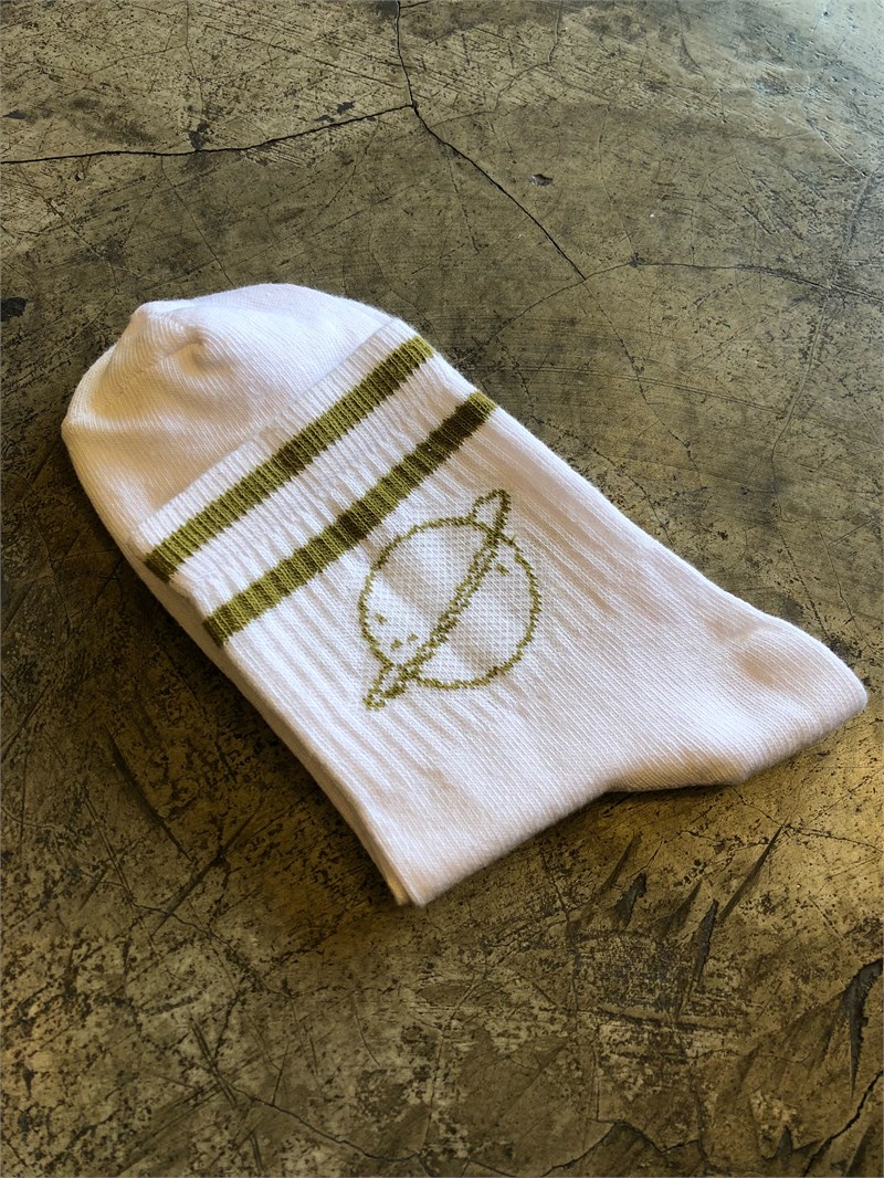 Retrobird Cotton Saturn Patterned Single Pair White Color Womens Socks