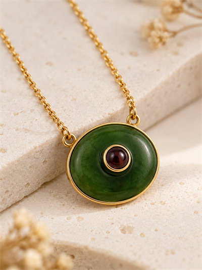Retrobird Minimal Dark Green Bohemian Necklace