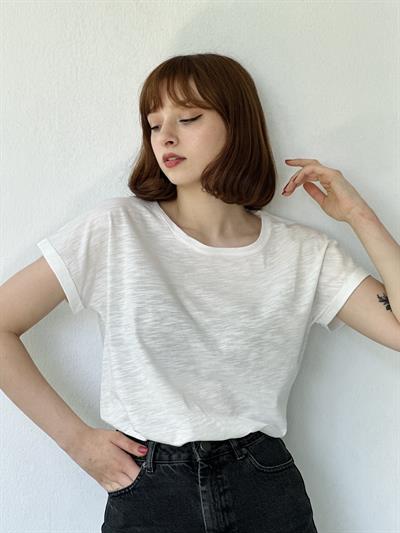 Retrobird Basic Womens Cotton White T-Shirt