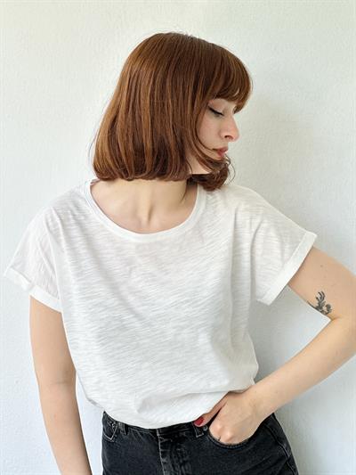 Retrobird Basic Womens Cotton White T-Shirt
