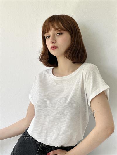 Retrobird Basic Womens Cotton White T-Shirt