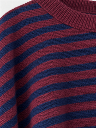Retrobird Livia Oversize Çizgili Lacivert - Mürdüm Triko Kazak
