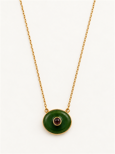 Retrobird Minimal Dark Green Bohemian Necklace