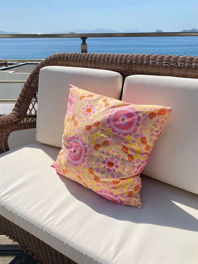 Retrobird Decorative Cotton Hidden Zippered 50x50 Pink Baby Food Patterned Pillowcase