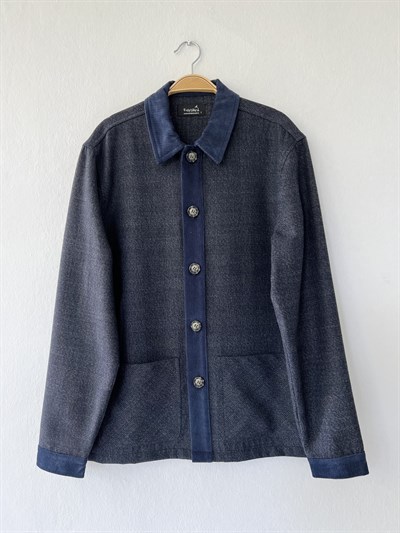 Retrobird Erkek Hafif Dokuma Lacivert Ceket Gömlek