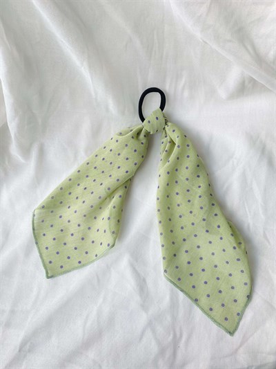 Retrobird Elasticated Colorful Mint Colored Hairclip and Scarf