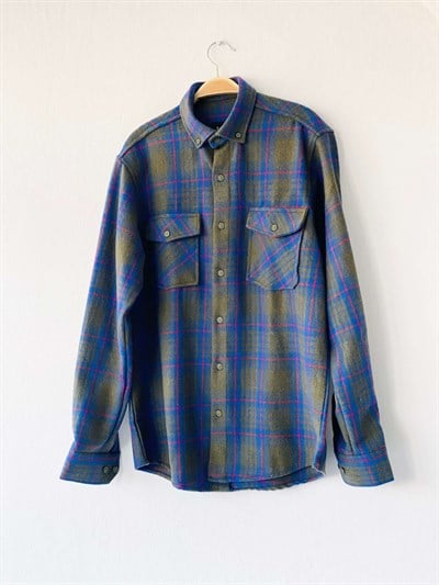 Retrobird Akrilik İplik Renkli Geniş Kalıp Kalın Kışlık Oduncu Basic Erkek Gömlek