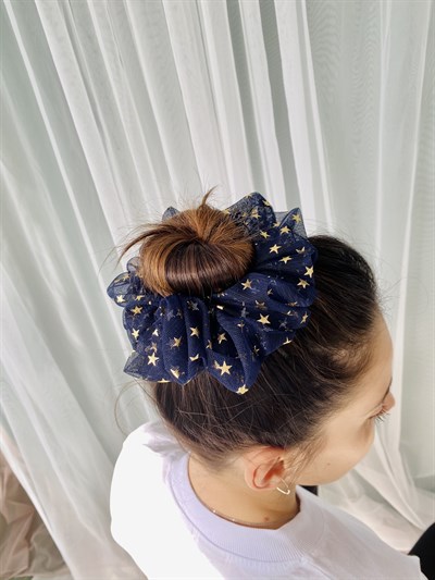 Retrobird Standard Size Navy Blue Organza Large Bagel Buckle