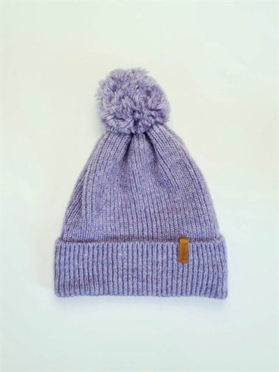 Retrobird Ponponlu Unisex Lila Renkli Pamuk Akrilik İplikten Bere