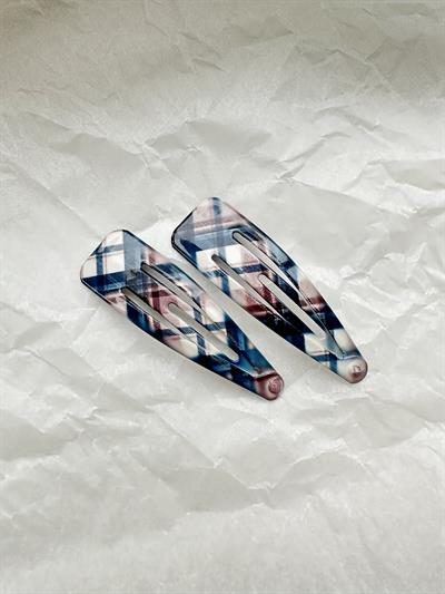 Retrobird 2-Piece Bijouterie Plaid Clasp Set with Snap Fasteners