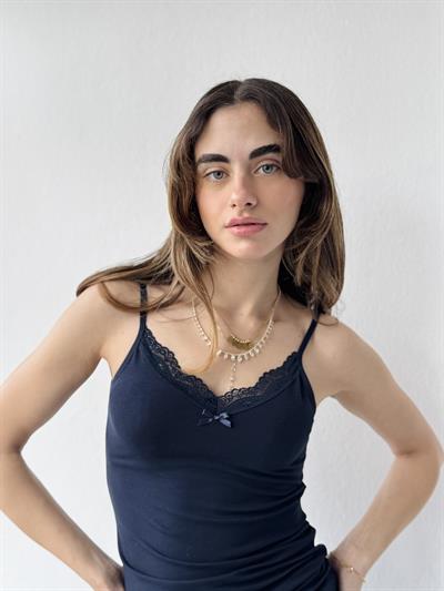 Retrobird 2-Pack Navy Blue Tank Tops with Lace Detail