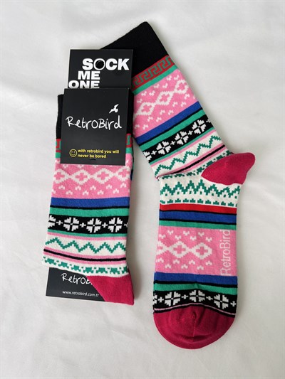 Retrobird 4-Pack Cotton Mixed Pattern Unisex Socks