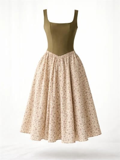 Retrobird 50s Belle Corset Cream Midi Dress