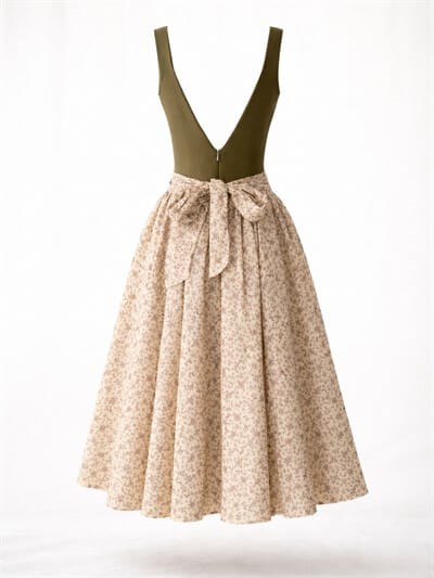 Retrobird 50s Belle Corset Cream Midi Dress