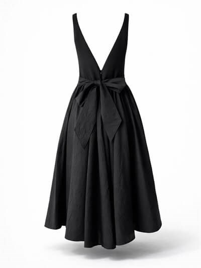Retrobird 50s Belle Corset Black Midi Dress