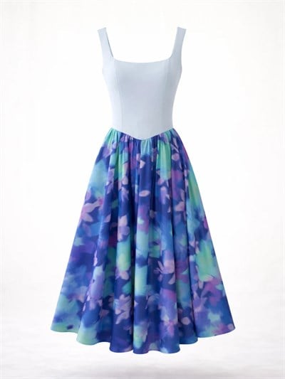 Retrobird 50s Belle Corset Turkuaz Midi Elbise