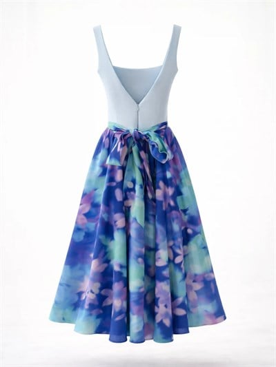 Retrobird 50s Belle Corset Turkuaz Midi Elbise