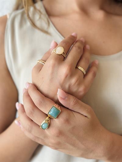 Retrobird 5-Piece Gold Color Ring Set