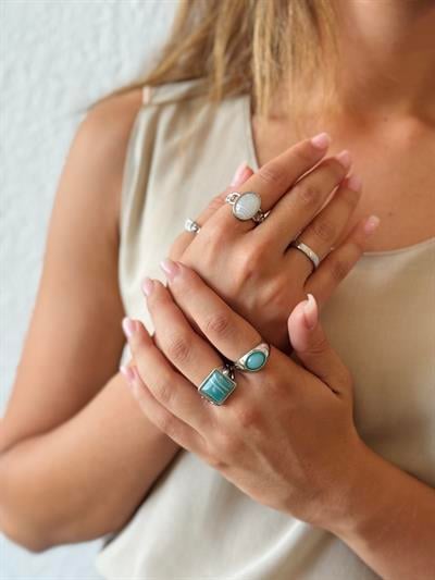 Retrobird 5-Piece Silver Ring Set